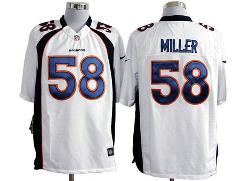 NFL Denver Broncos 58 Miller Authentic White Nike Game Jerseys